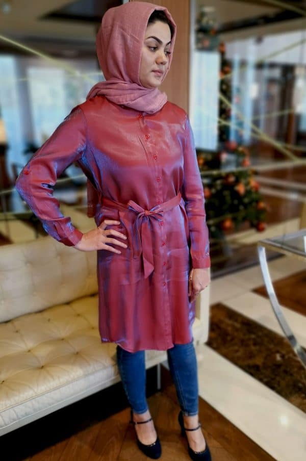 CLEARANCE | Red Iridescent Long Sleeve Shirt