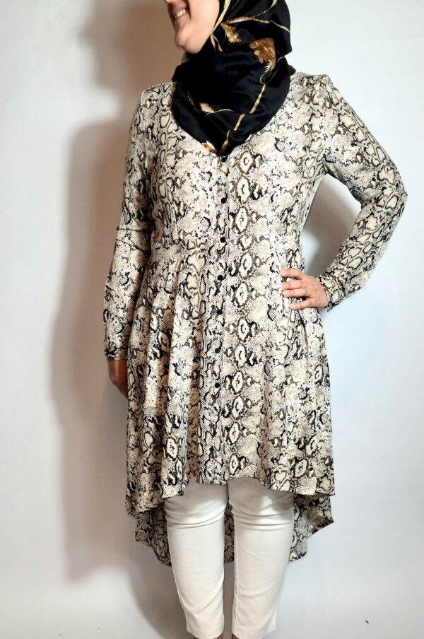 bee&Humble | High Low Snake Print Shirt Dress - Image 2