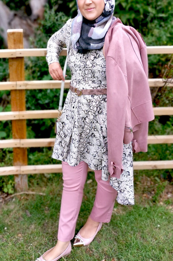 bee&Humble | High Low Snake Print Shirt Dress - Image 4