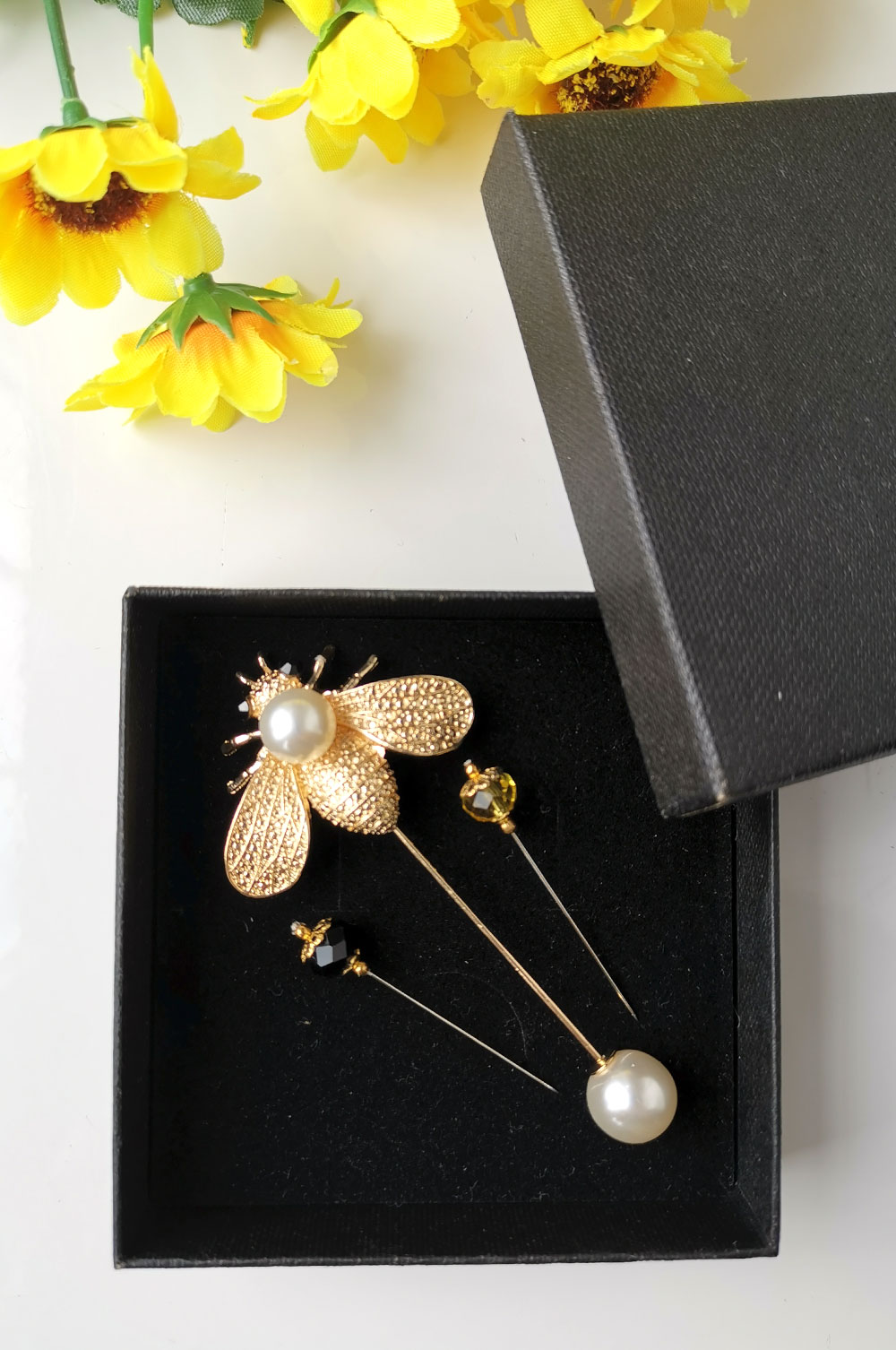HIJAB PIN - Black Orchid, Empress Collection. Set of 10 Mixed Pins
