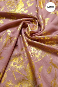 Luxe Gold Floral Foil Print Hijab - Dusky Pink