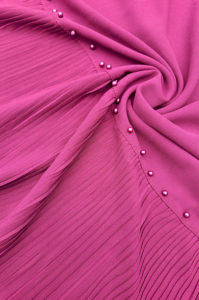 Graceful Chiffon Hijab with Pleated Border - Maroon