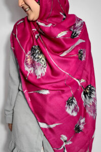 Ever Soft Floral Hijab - Hot Pink