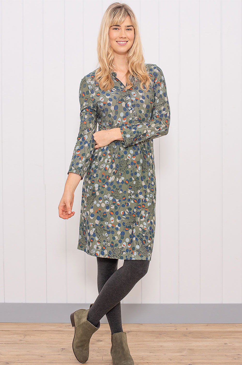 CLEARANCE | Winter Eucalyptus Dress with Pockets - Bee and Humble