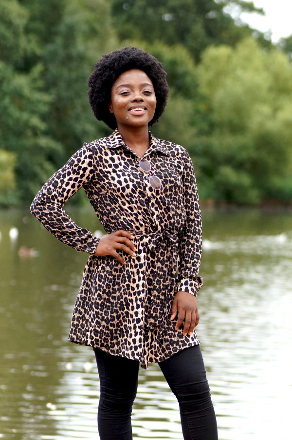 Leopard Print Shirt Dress